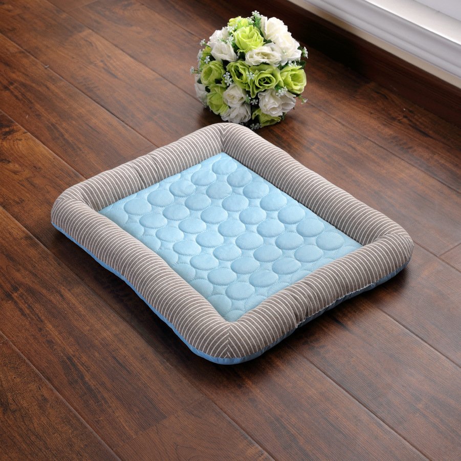 Pet Cooling Pad Bed For Dogs Cats Puppy Kitten Cool Mat Pet Blanket Ice Silk Material Soft For Summer Sleeping Blue Breathable - Image 7