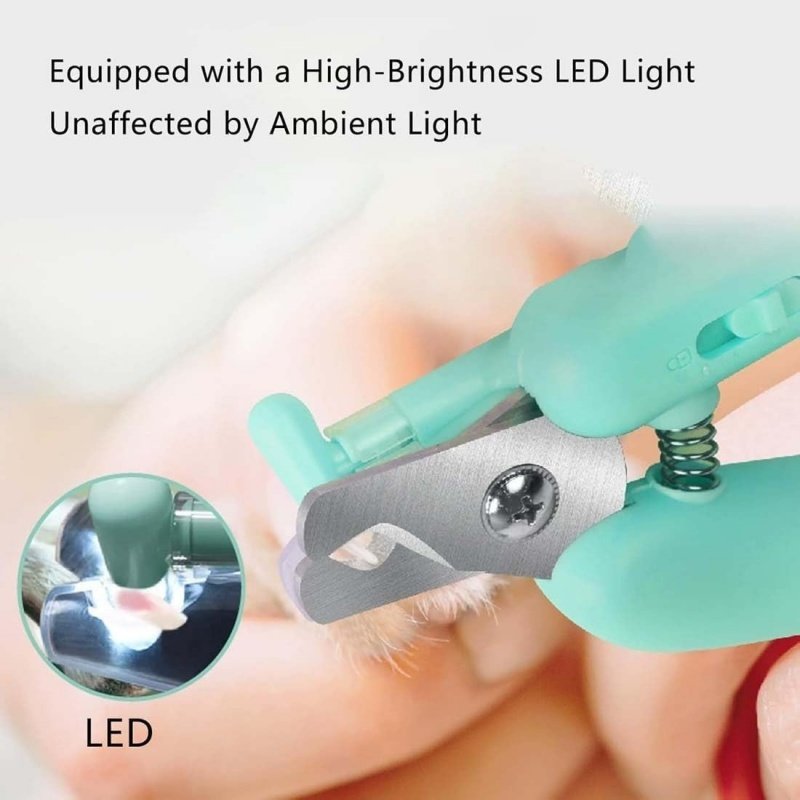 White Pet Nail Trimmer Dog Nail Clippers With Light 2 In 1 Nail Clipper And Grinder - Image 4