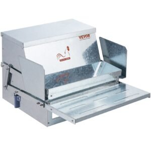 Automatic Chicken Feeder, 11.3kg Capacity Feeds 10 Chickens Up To 11 Days, Galvanized Steel Poultry Feeder