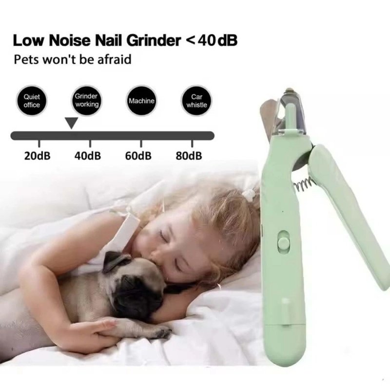White Pet Nail Trimmer Dog Nail Clippers With Light 2 In 1 Nail Clipper And Grinder - Image 7